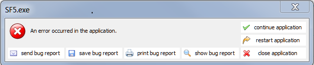 Bug Report Screen